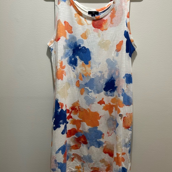 Gap Sleeveless Floral Jersey Dress with Asymmetrical Hem - Size Large - Picture 5 of 5